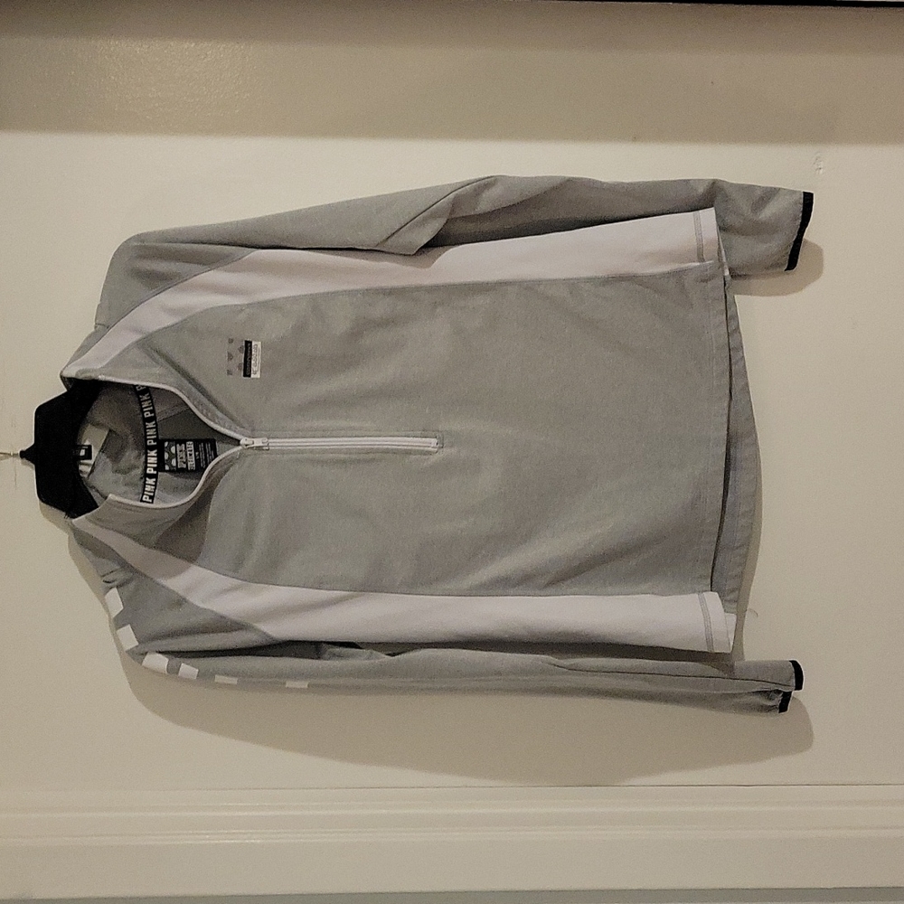 PINK ATHLETIC ZIP UP PULLOVER SIZE LARGE